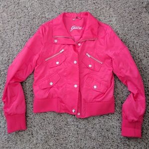 Hot pink Guess Bomber Jacket